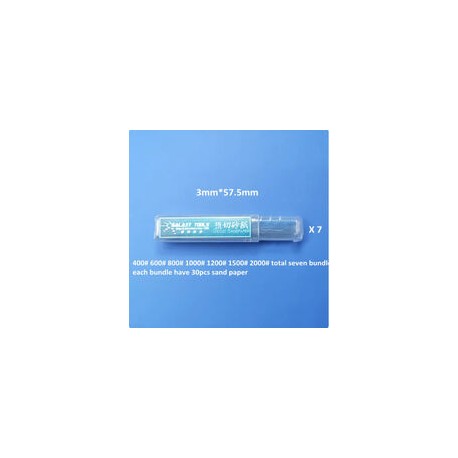 Pre-cut Sandpaper Strips - 57,5 x 2 mm (30 strips loaded - 1000)