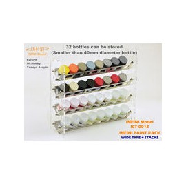Paint Rack Wide 4 stacks (for Mr. Hobby / IPP)