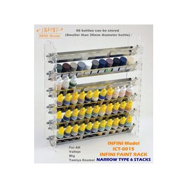 Paint Rack Narrow 6 stacks (for Tamiya / Vallejo / Mig and AK)