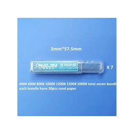 Pre-cut Sandpaper Strips - 115 x 5 mm (30 strips loaded - 400)