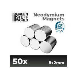 Neodymium Magnets 8x2mm - 50 Units (N35)
