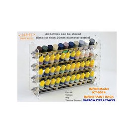 Paint Rack Narrow 4 stacks (for Tamiya / Vallejo / Mig and AK)