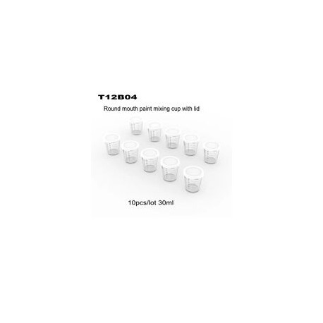 Round Mouth Paint Mixing Cups with cover - 3 pcs (30ml / 50ml / 100ml?
