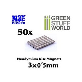 Neodymium Magnets 3x0,5mm - 50 units (N35) Set