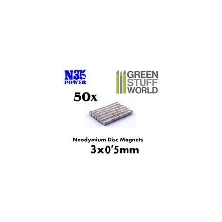 Neodymium Magnets 3x0,5mm - 50 units (N35) Set