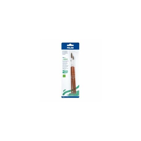Blister pack 3 round brushes (natural + synthetic) 101 series nº 2, 8 and 12